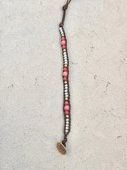 Pink Bracelet Collection Heidi Duran Inventory Coral and Pearls