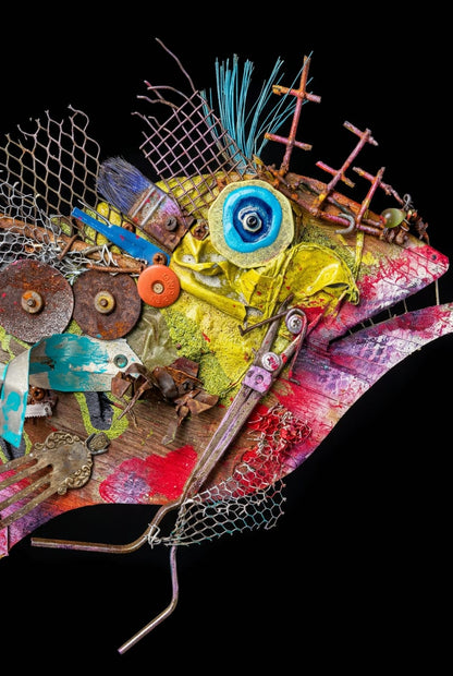 "Pink Mark" Fish Eco/Folk Art Rodrigo Consignment