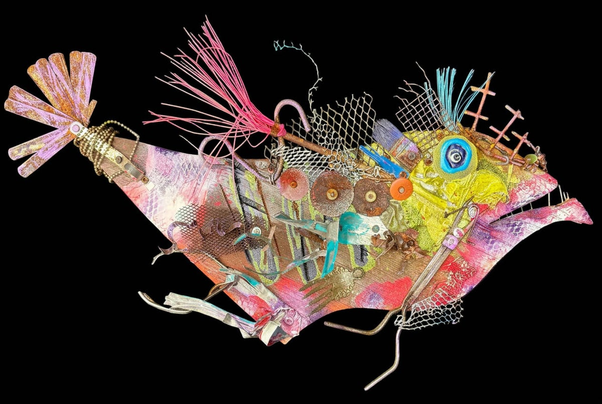"Pink Mark" Fish Eco/Folk Art Rodrigo Consignment