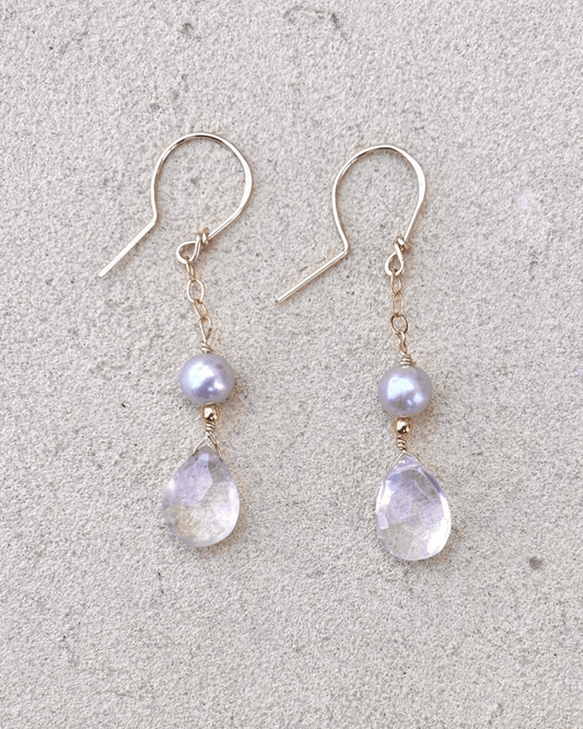 Pink Quartz 14K GF Earrings Elise Peters Inventory