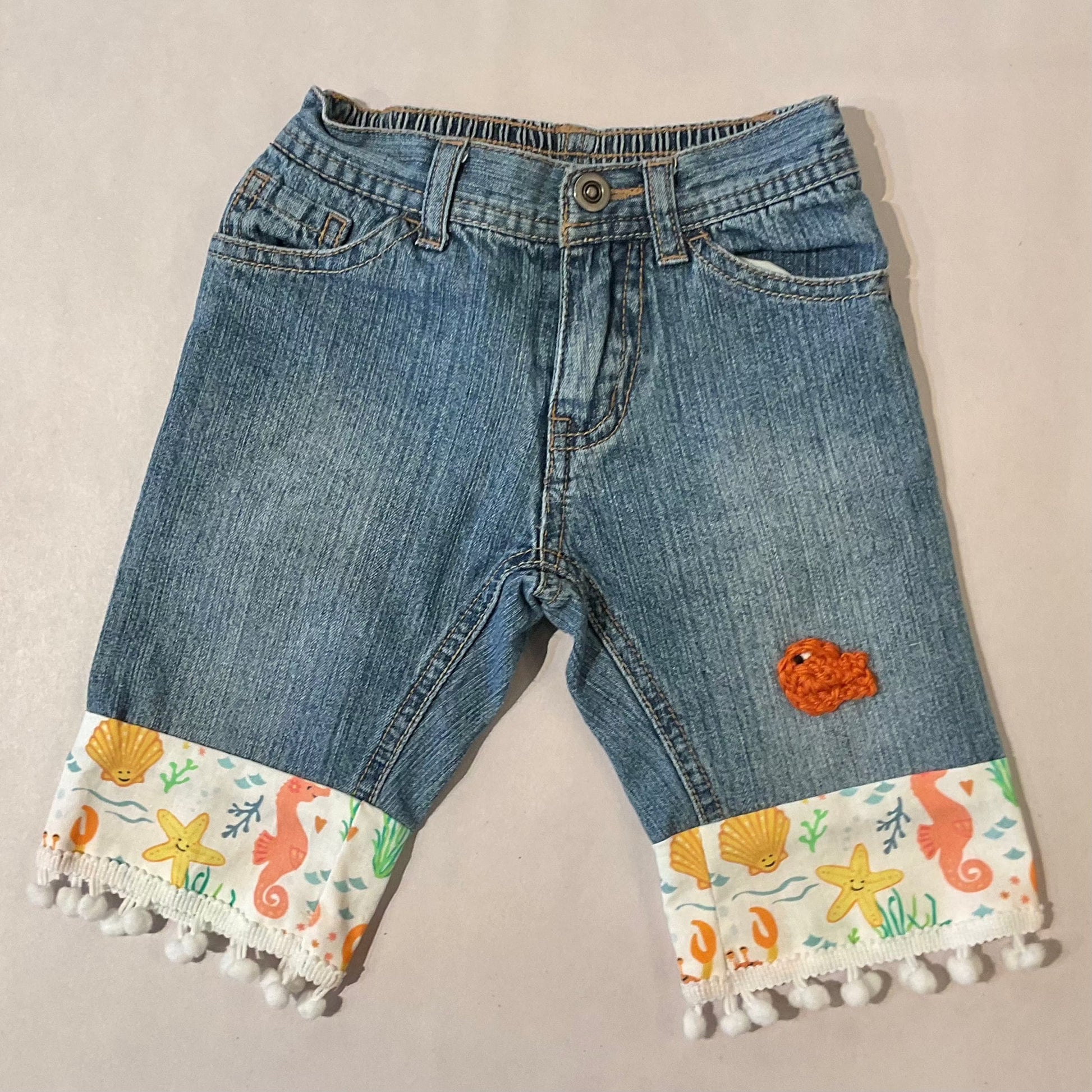 Pom Pom Seaside Denim Capris K Hawthorne Consignment 3-6mo.