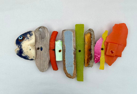 "Popsicle" Small Driftwood Fish - Eco Folk Art Rodrigo Consignment