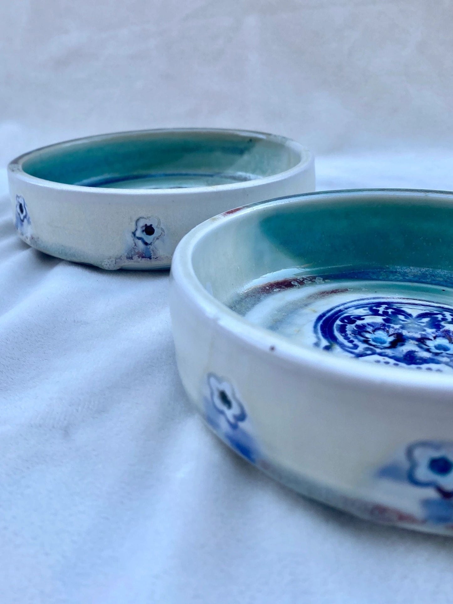 Porcelain Aqua Glazed "Day of the Dead" Dishes Juls Inventory