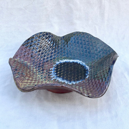 Porcelain "Basket" Ceramic Bowl - Vintage Juls Inventory