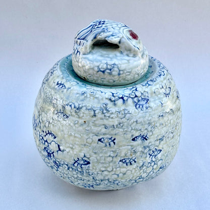 Porcelain Pisces Jars Juls Inventory Large Bubble Jar : 6" x 5