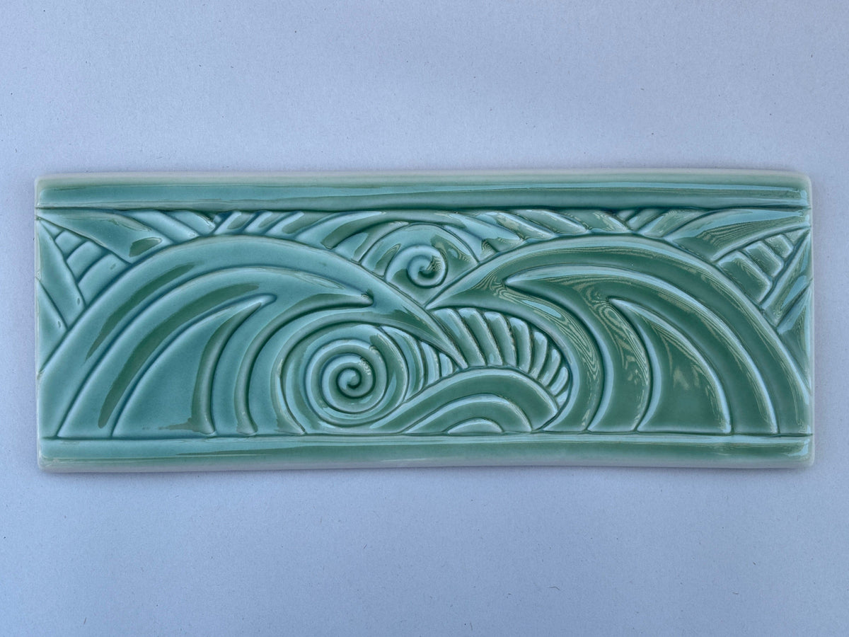 Porcelain Wave Tiles Lynne M. Inventory Green Celadon