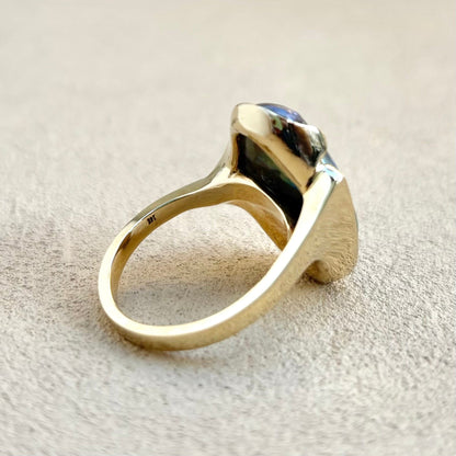 Rare Vintage Catalina Abalone Pearl 14K Gold Ring Michiko Inventory