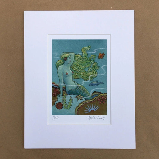 "Reclining Mermaid" Print Marion Dies Consignment