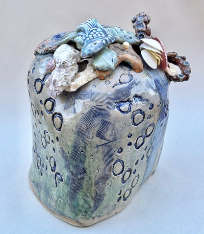 "Rock Reef II" Hand Built Ceramic Sculpture Juls Consignment