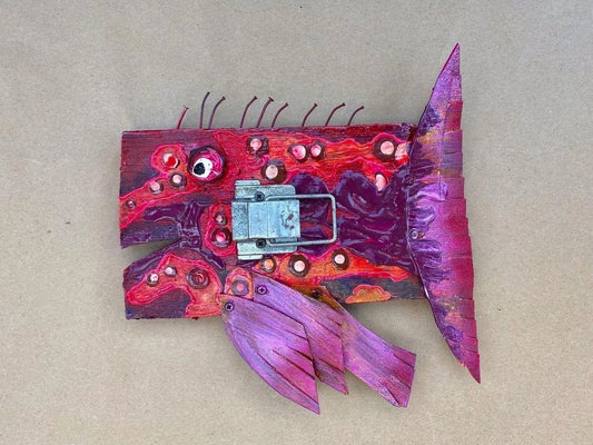 "Rosie" Red Spotted Fish - Environmental Folk Art Rodrigo Consignment