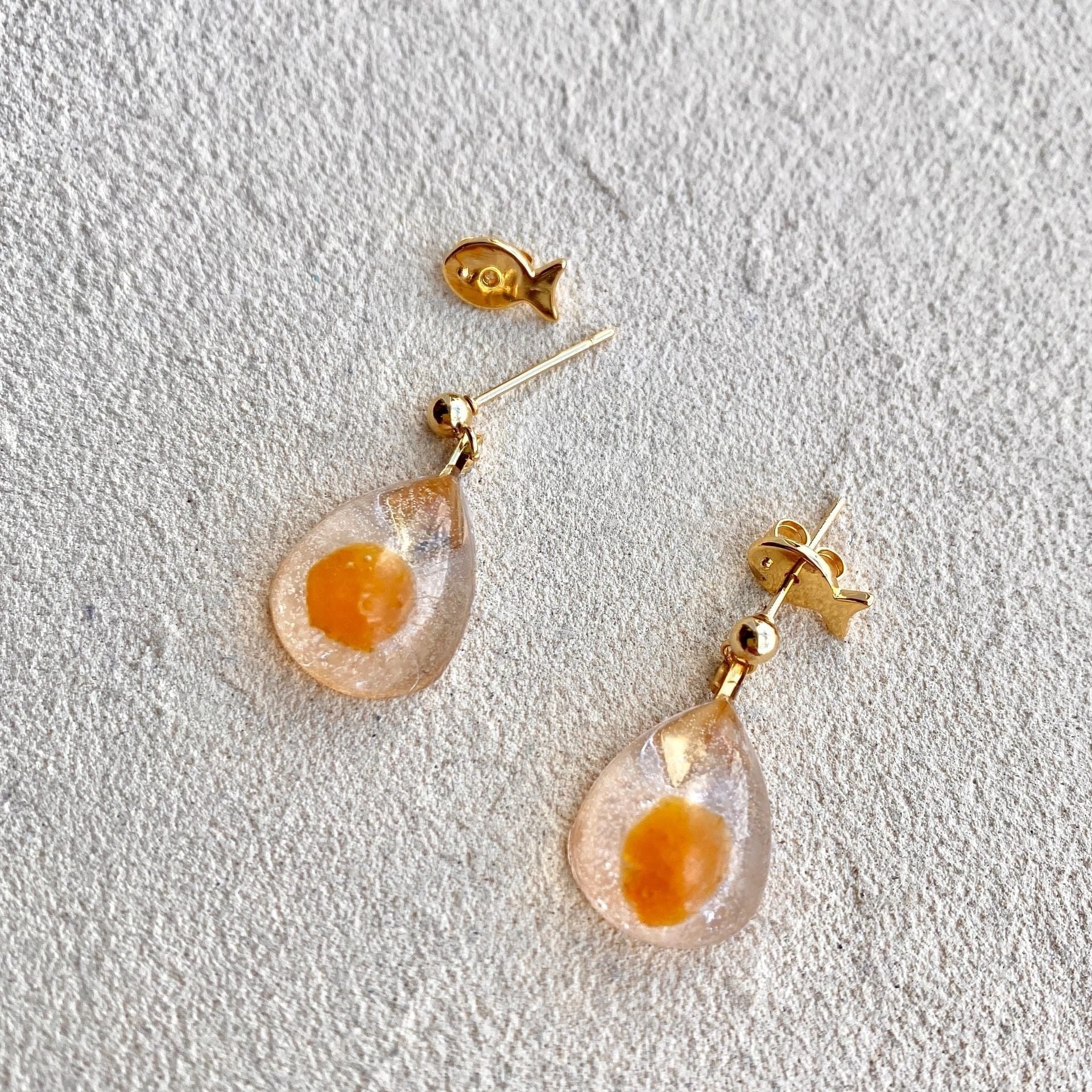 Salmon Roe Tear Drop Earrings Magdalena Consignment Without Czech Glass