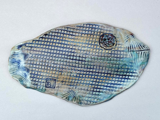 Scale-Net Patterned Fish Wall Tiles Juls Inventory Facing Right : 12.5" x 7.25"