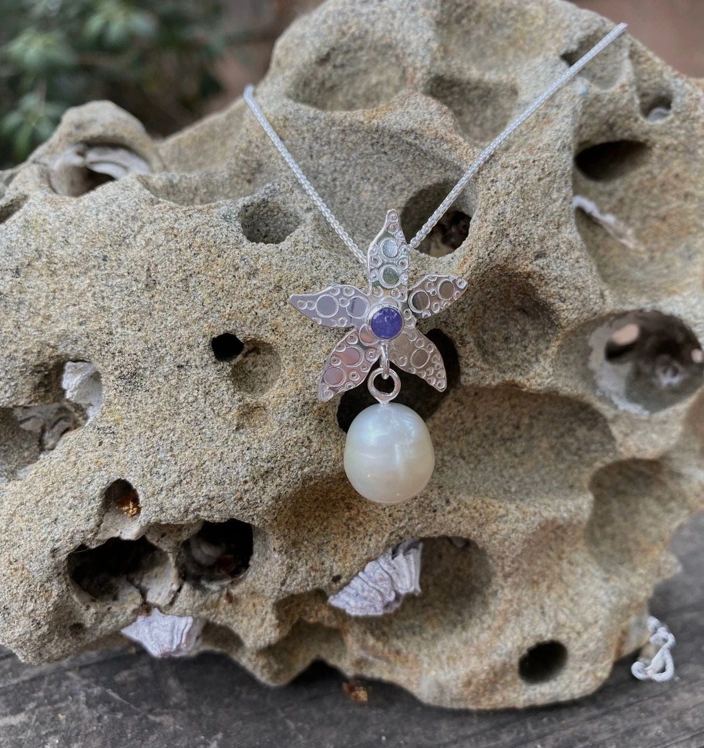 Sea Star with South Sea Pearl Necklace Amy Jahn Consignment Sea Star with Tanzanite