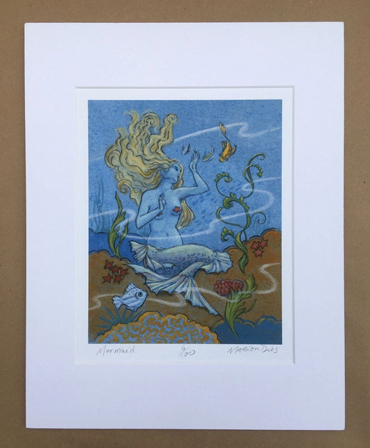 "Seated Mermaid" Print Marion Dies Consignment