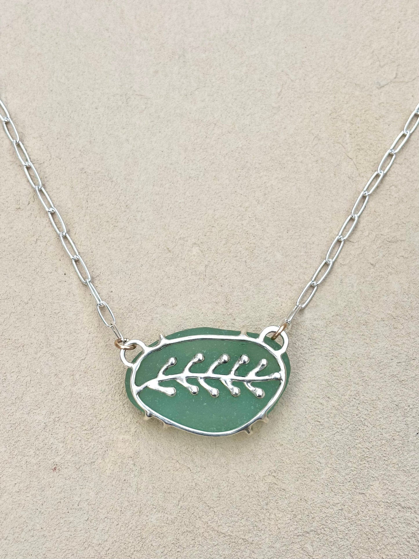 Seaweed Sea Glass Sterling Necklace J. Anderson LTL Inventory