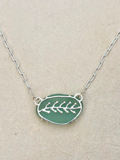 Seaweed Sea Glass Sterling Necklace J. Anderson LTL Inventory