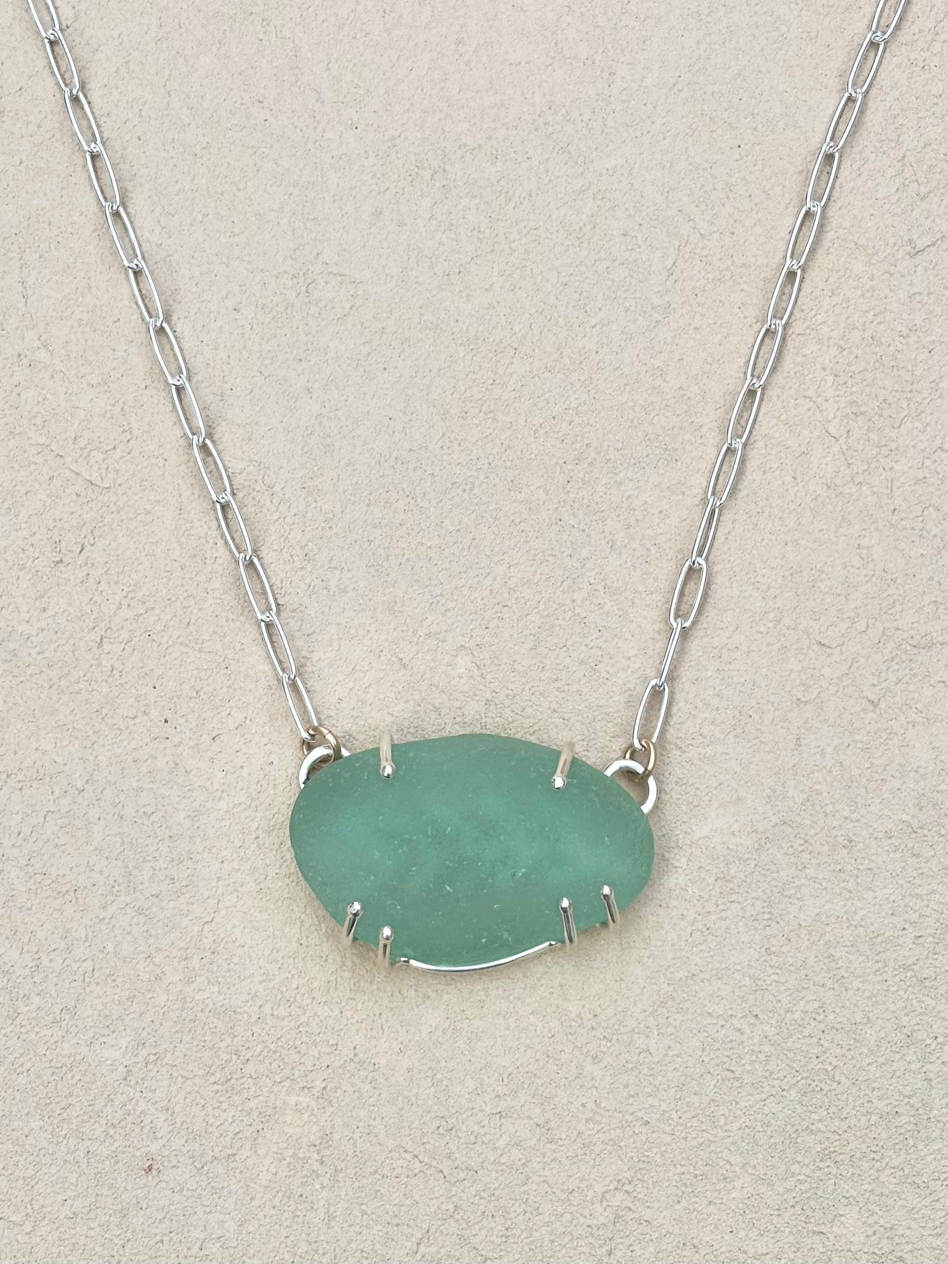 Seaweed Sea Glass Sterling Necklace J. Anderson LTL Inventory