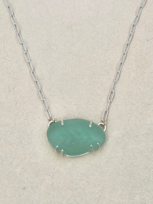 Seaweed Sea Glass Sterling Necklace J. Anderson LTL Inventory