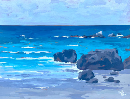 "Shark Harbor" Original Acrylic Painting by Kallie Kallie Consignment