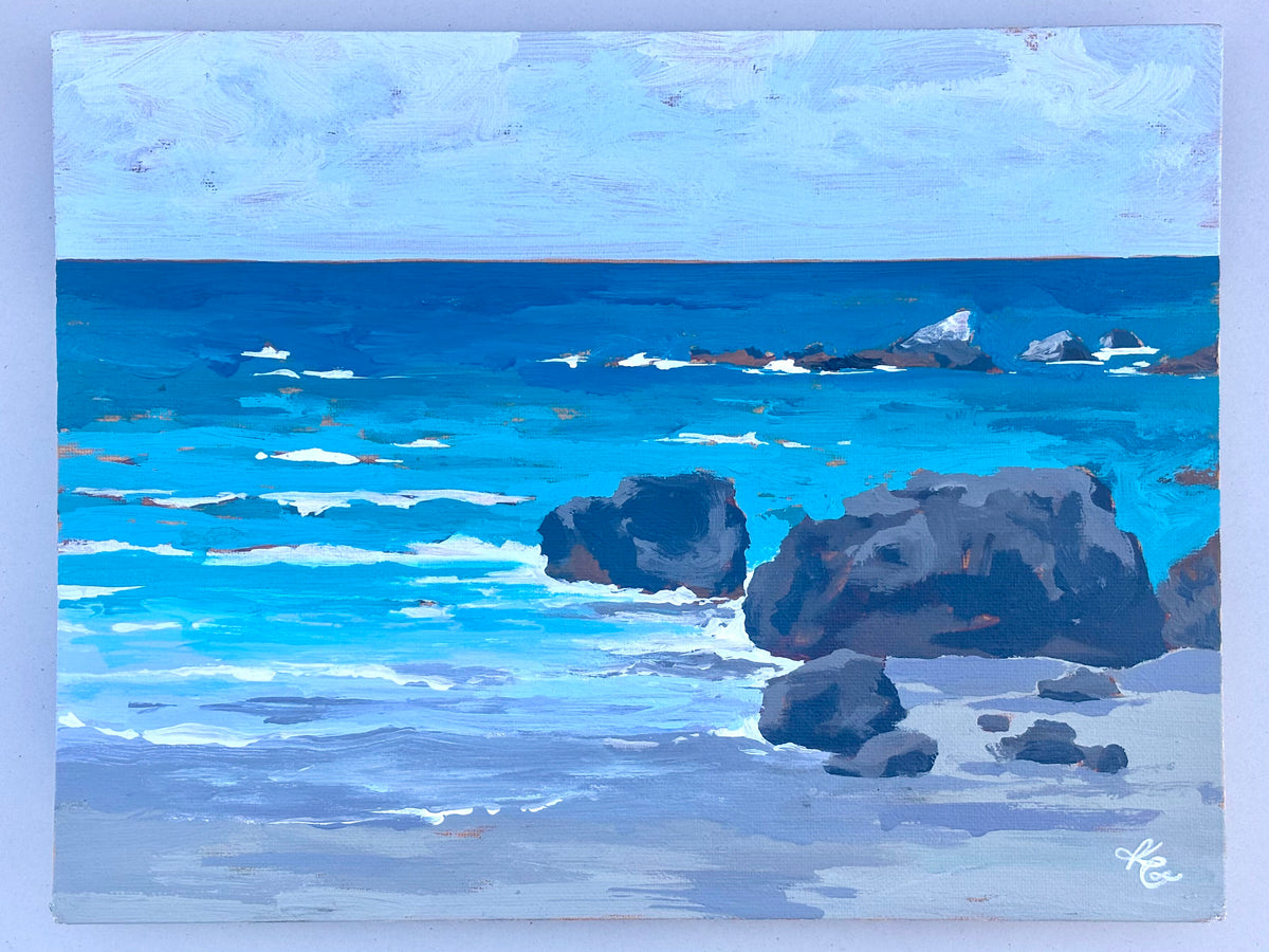 "Shark Harbor" Original Acrylic Painting by Kallie Kallie Consignment