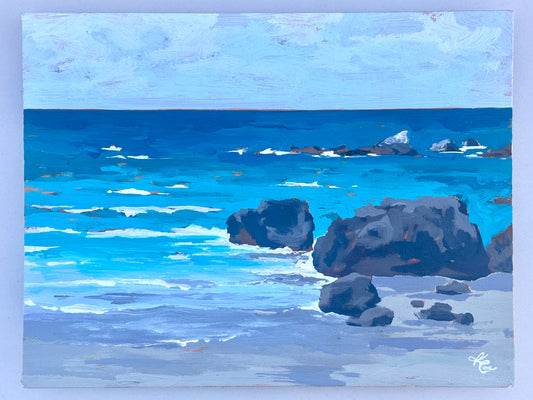 "Shark Harbor" Original Acrylic Painting by Kallie Kallie Consignment