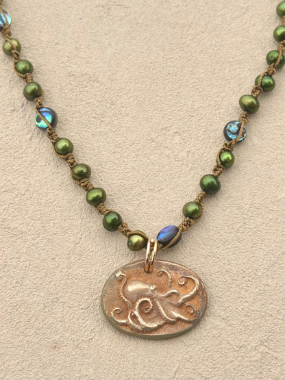 Short Semi-Precious Stone Necklaces- Bronze Pendants (Assortment) Heidi Duran Inventory