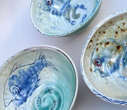 Small Ceramic Bowls- Single Fish Juls Inventory