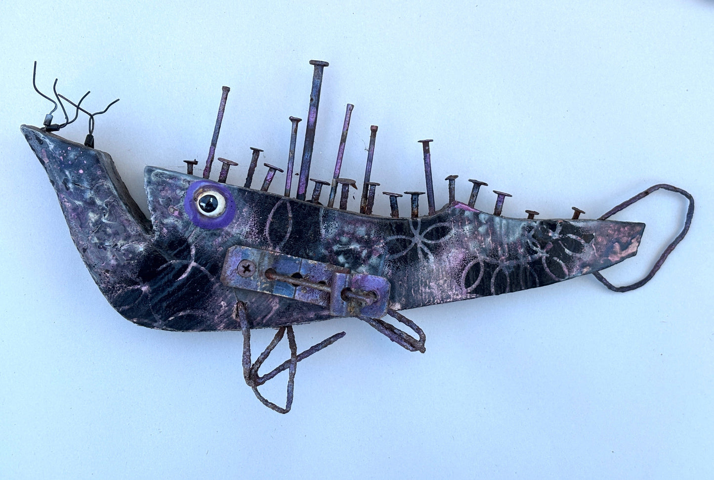 Small Fish - Eco-Folk Art Rodrigo Consignment Black /Silver Fish