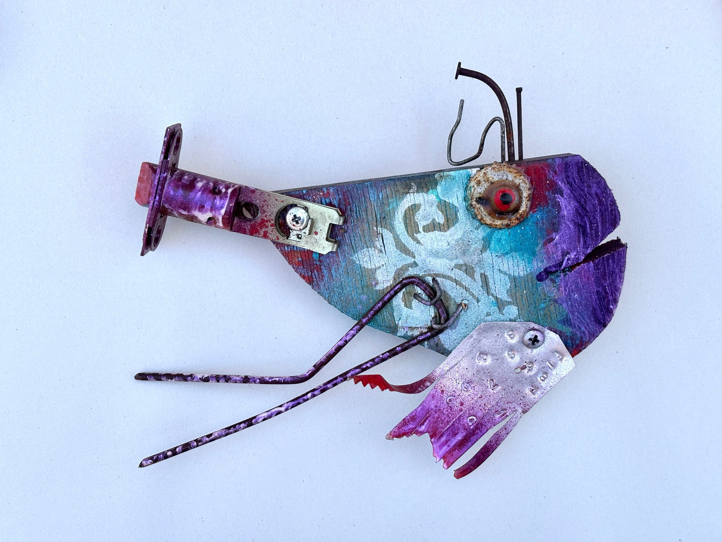 Small Fish - Eco-Folk Art Rodrigo Consignment Purple Fish