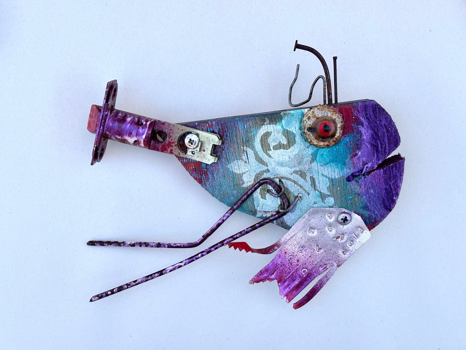 Small Fish - Eco-Folk Art Rodrigo Consignment Purple Fish