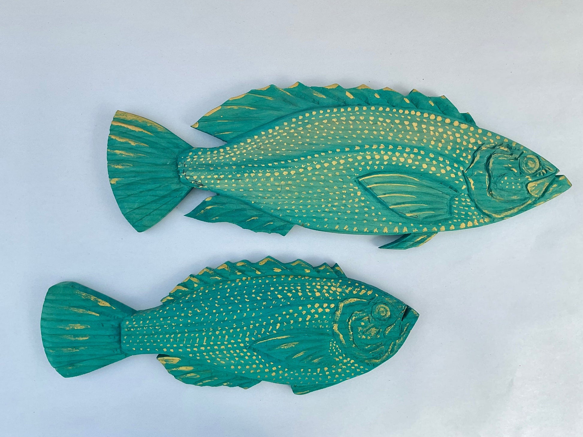 Small/ Medium Wooden Fish by Daniel Daniel Floyd Consignment