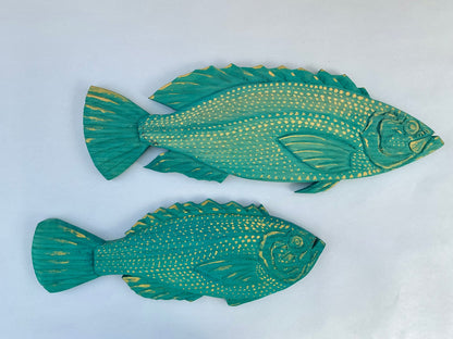 Small/ Medium Wooden Fish by Daniel Daniel Floyd Consignment