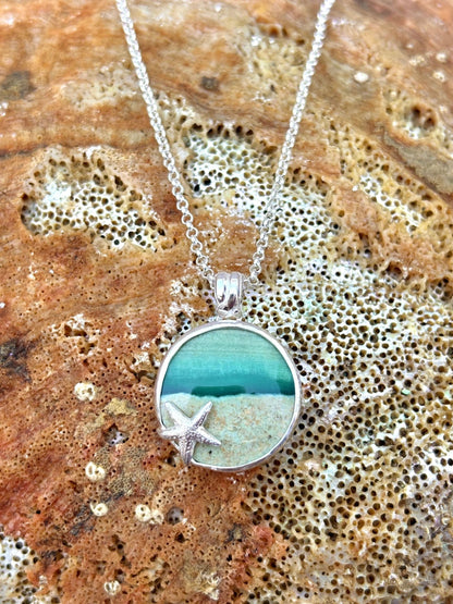 Small Opalized Wood Beach Scene - Sterling Silver Necklace Amy Jahn Consignment #1