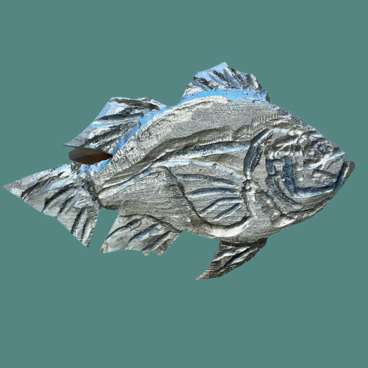 Small Wooden Fish by Daniel Daniel Floyd Inventory Silver : 4.5" x 7"