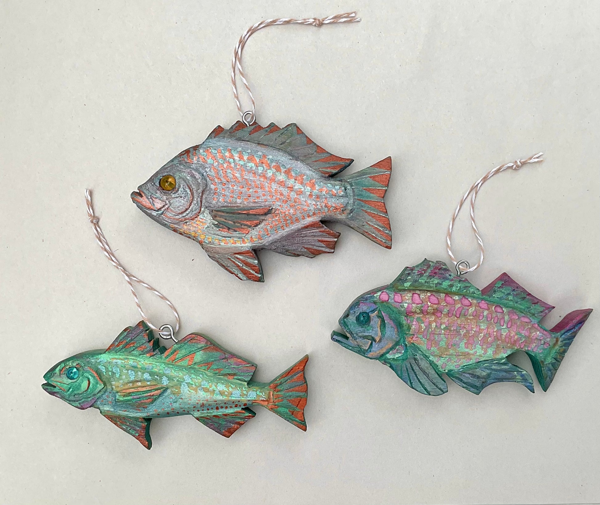 Small Wooden Fish Ornaments Daniel Floyd Inventory