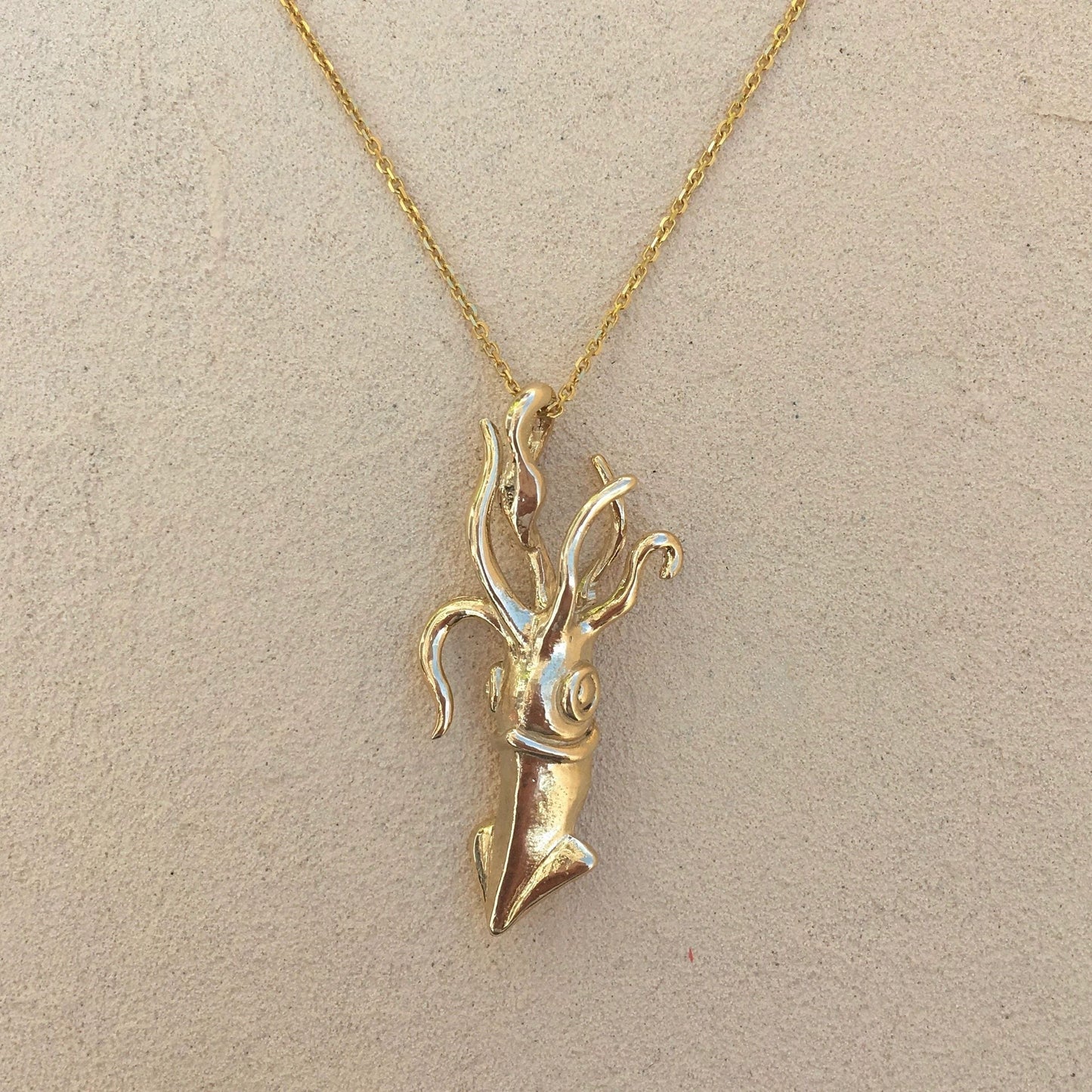 Squid Pendant Michiko Consignment 14K Large Squid