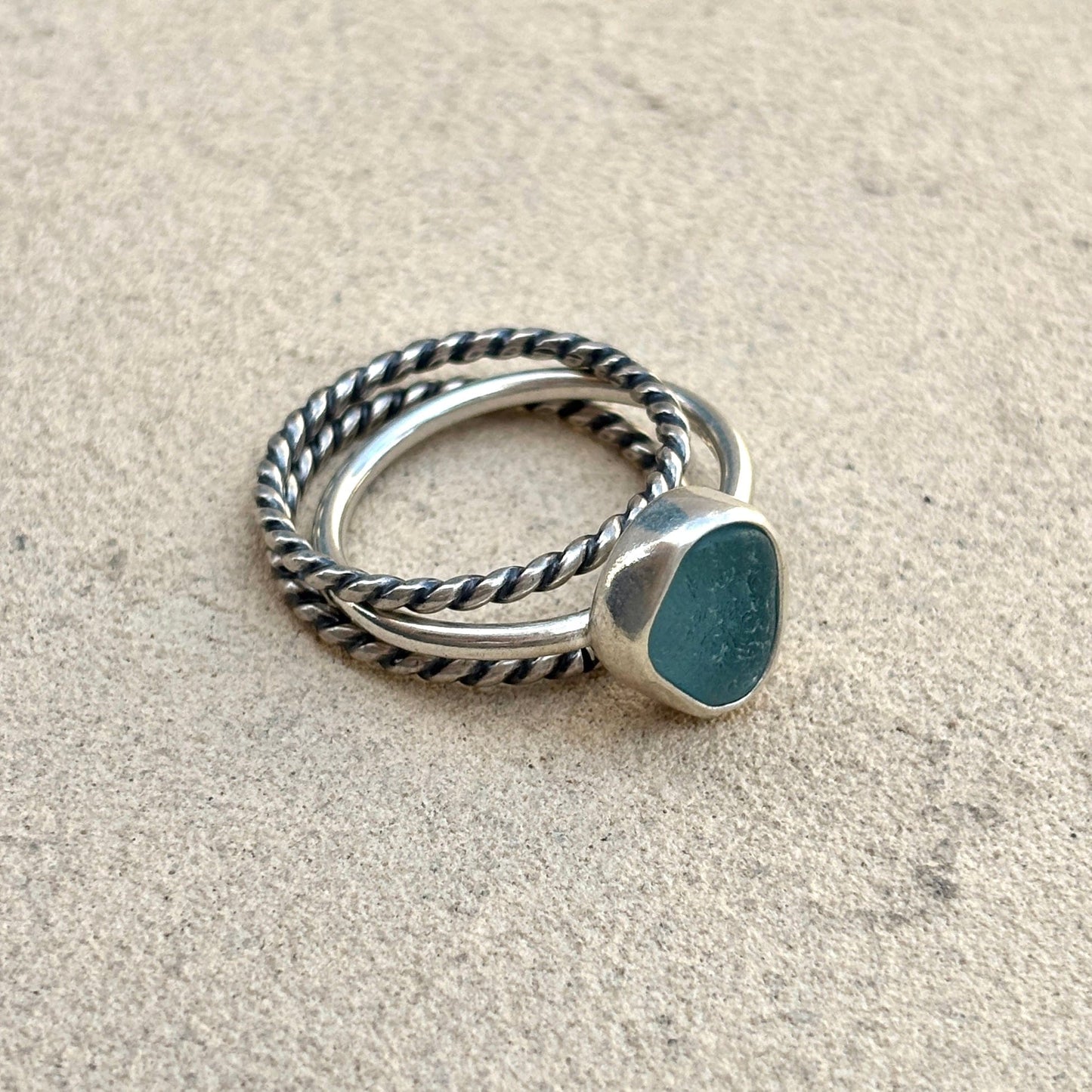 Sterling Sea Glass Stacker Ring Set J. Anderson LTL Inventory 7