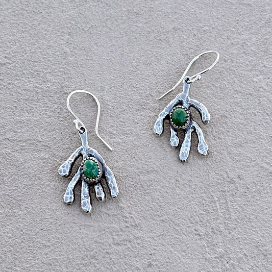 Sterling  Sea Wrack Earrings with Turquoise J. Anderson LTL Inventory