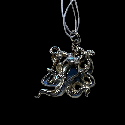 Sterling Silver Octopus Pendant Michiko Inventory XS charm: .75" x .75"