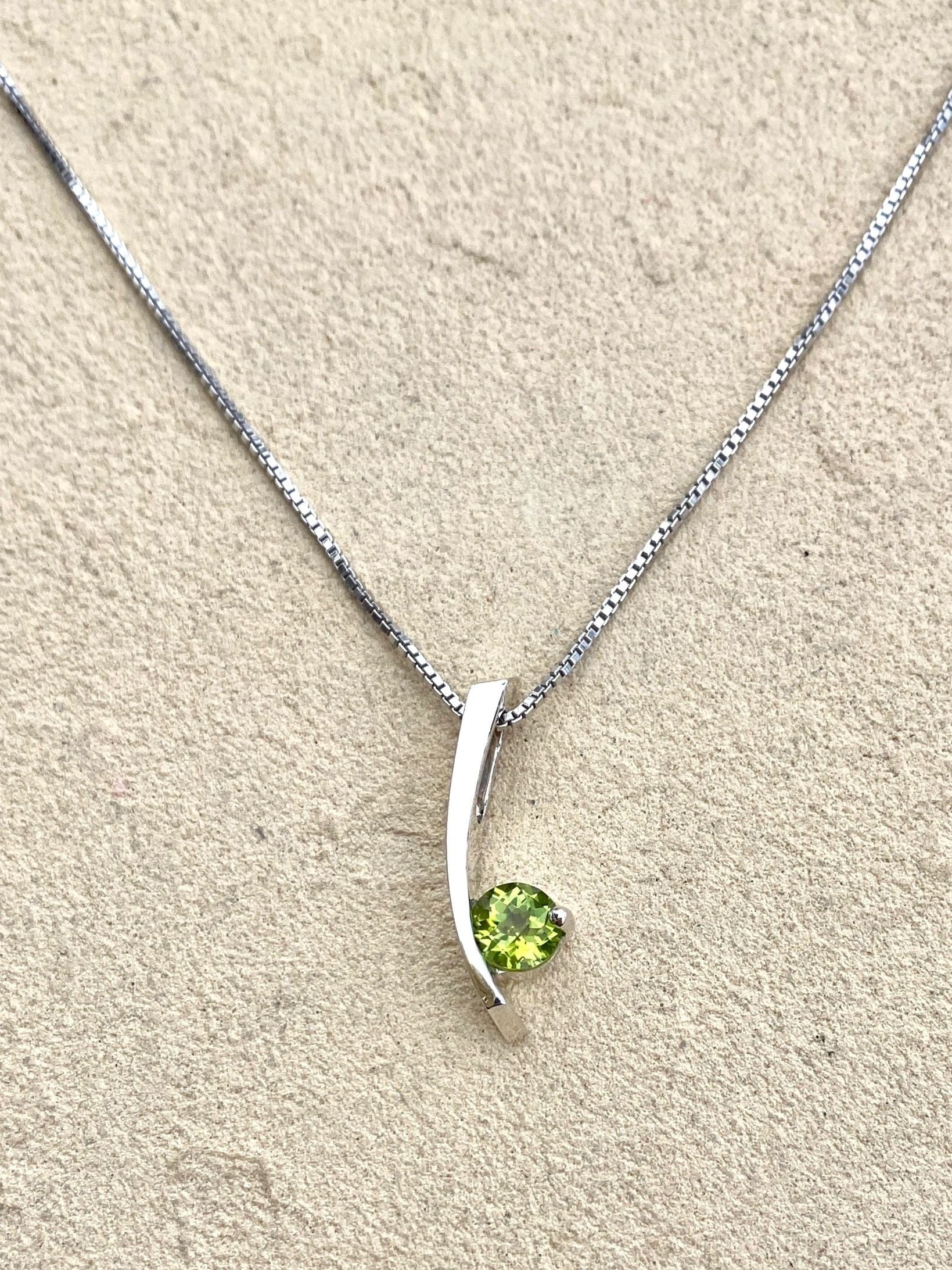 Sterling Silver Pendants with Semi-Precious Stones Michiko Consignment Peridot