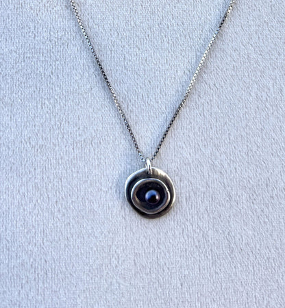 Sterling Spiral/Circular Pendant with Pearl Michiko Inventory