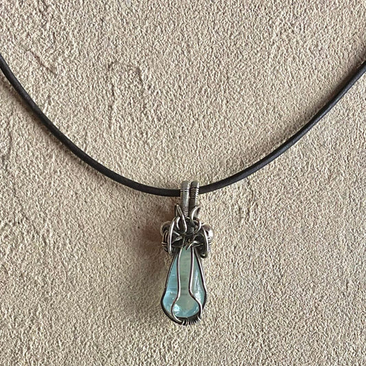 Sterling Wire Wrapped Aquamarine Pendant Tai Hee Inventory