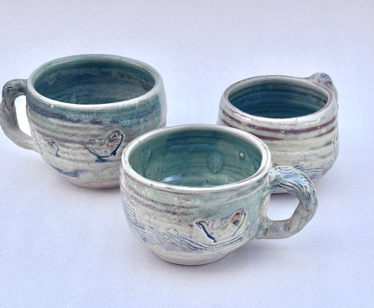 "Swimming Fish" Ceramic Mugs - 8oz Juls Inventory