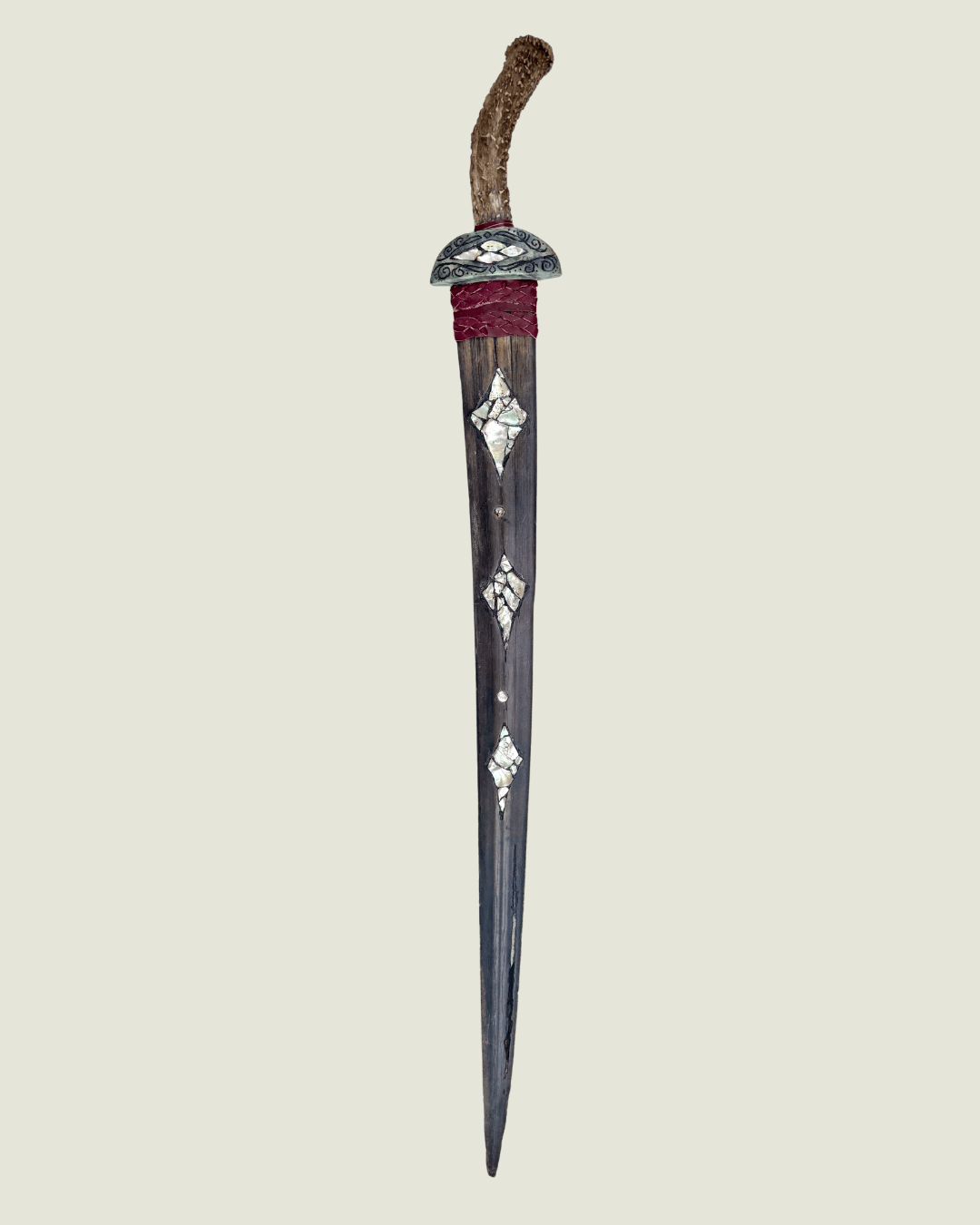 Swordfish Bill Sword - Wall Sculpture BUCK LOPEZ Consignment 3-Diamond Abalone : 43"