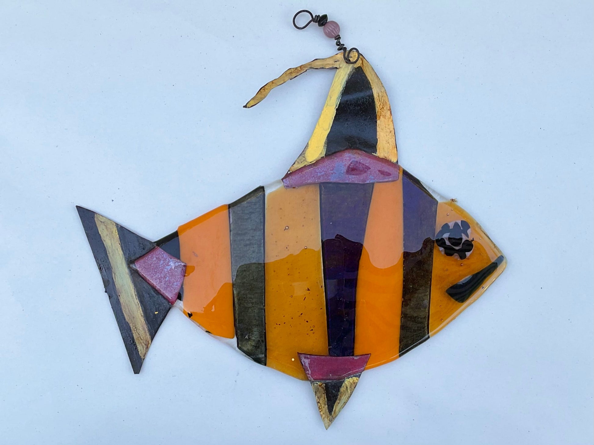 "Tiger Fish" Fused Glass Wired Glass Inventory