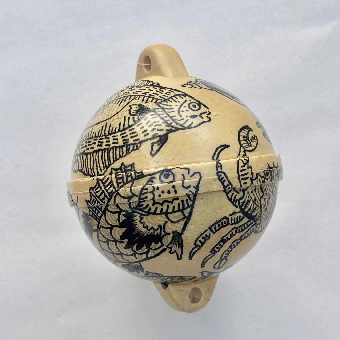 Tiny Buoys with Fish and Halibuts 2.75" Magdalena Consignment Halibut and Rockfish -Oat