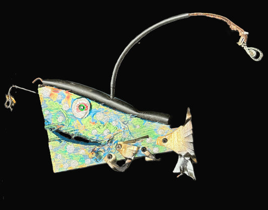 "Tube Angler" Upcycled/Eco-Folk Art Rodrigo Consignment