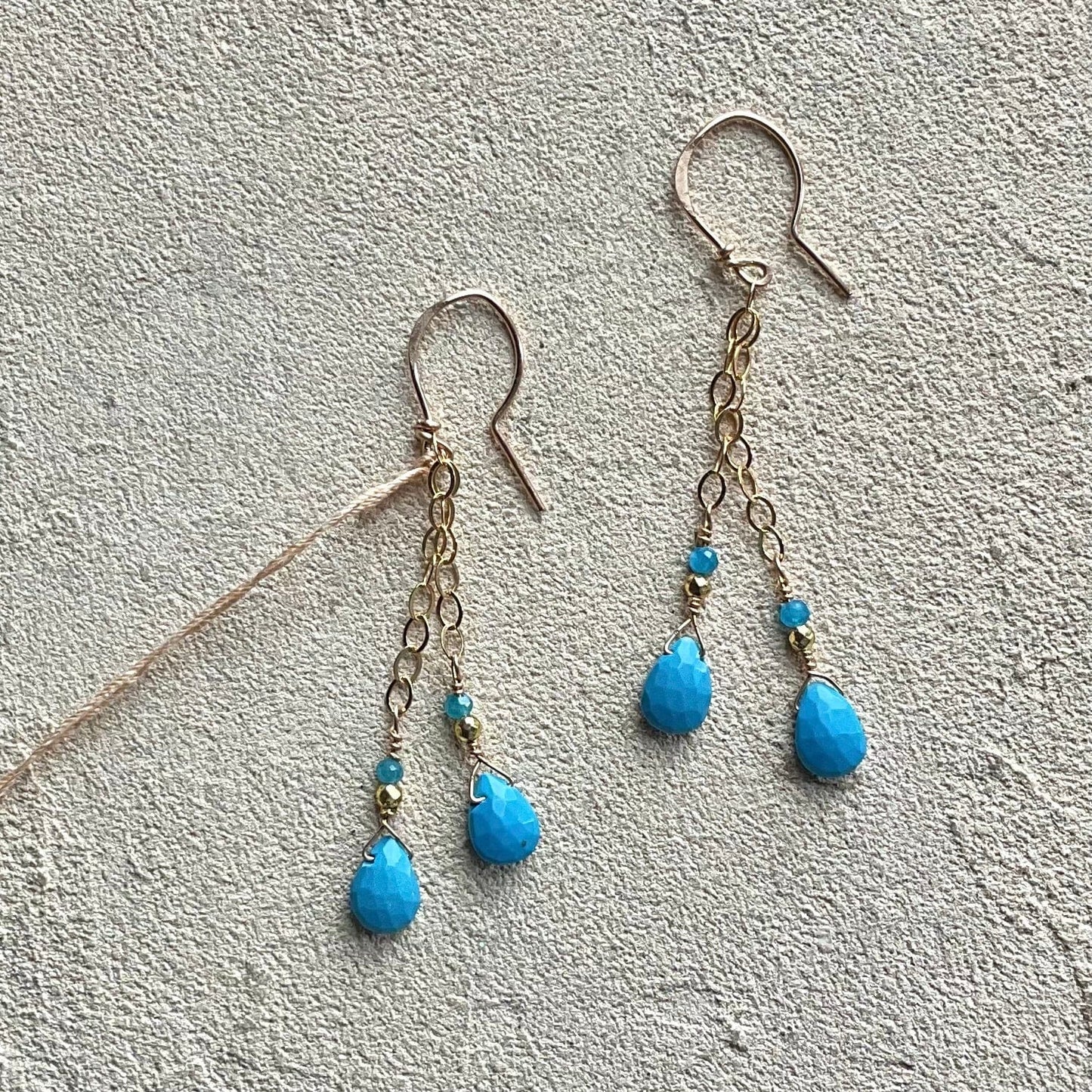 Turquoise 14K Gold-Filled Earrings Elise Peters Consignment Apatite and Turq.