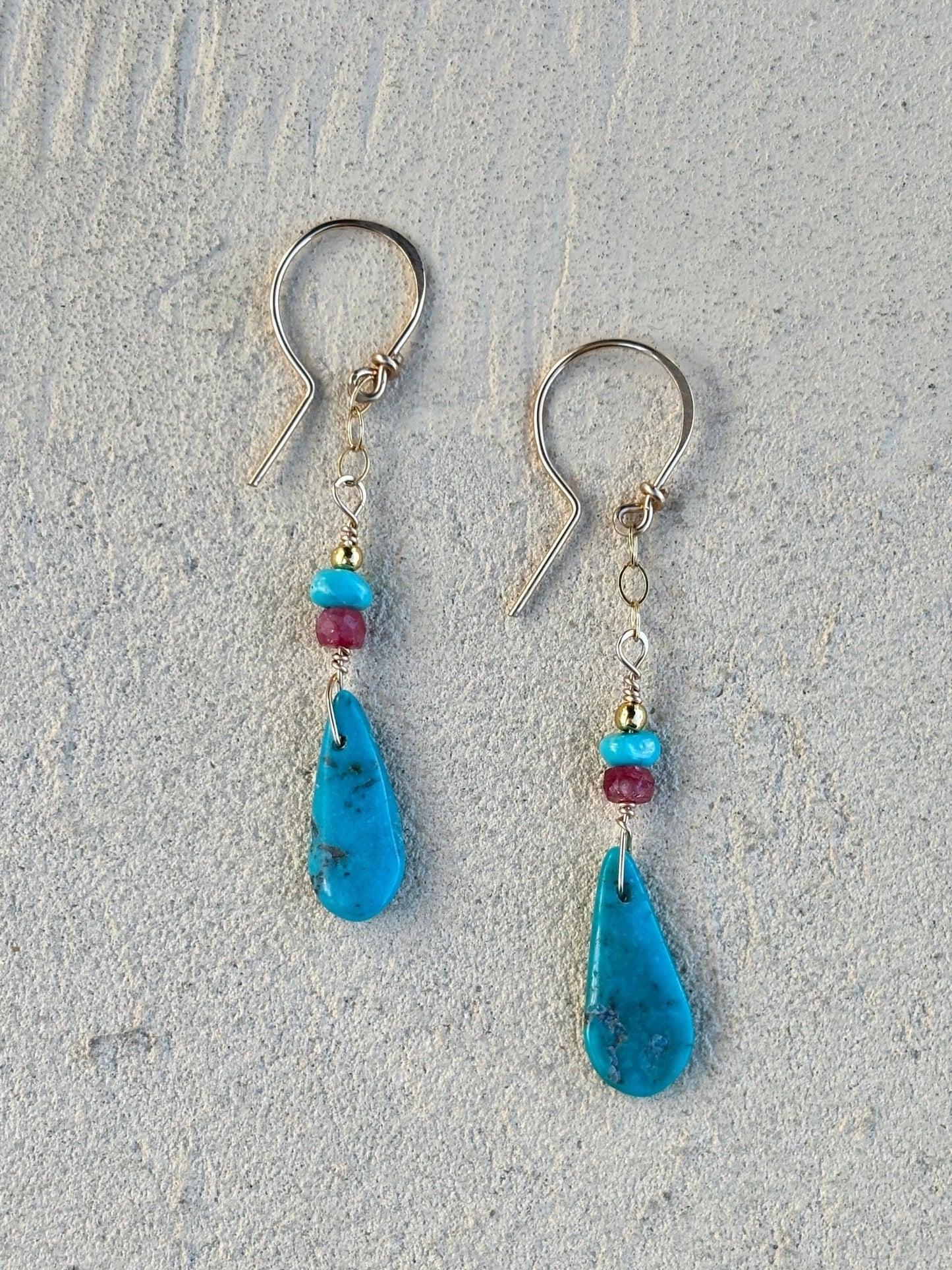 Turquoise 14K Gold-Filled Earrings Elise Peters Consignment Rubies and Turq.