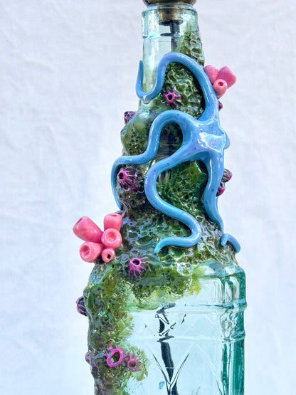 Turquoise Sea Star with Horseshoe Crab Lamp by Andy Lime Andrea Forbush Consignment